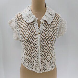 NWOT Free People White Crochet Top